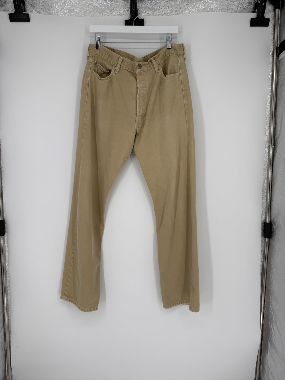 VTG 90s Men's 501 Khaki Jeans Relaxed Fit sz 36x34